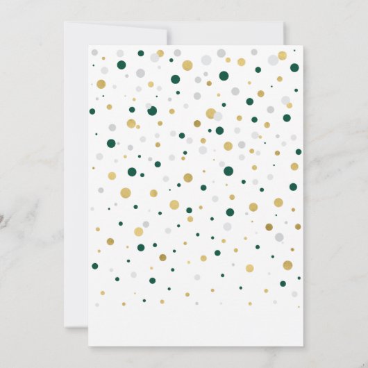 金ゴールドと緑の風船モダン大人の誕生日パーティー 招待状 (裏面)