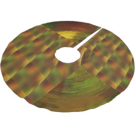 「金ゴールドと緑を入れ遊て」クリスマスツリースカート ブラッシュドポリエステルツリースカート