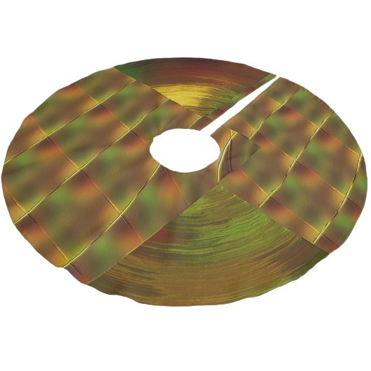 「金ゴールドと緑を入れ遊て」クリスマスツリースカート ブラッシュドポリエステルツリースカート (アングル)