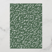 金ゴールドと緑モダンの赤ちゃんシャワーでコウノトリ 箔招待状 (裏面)