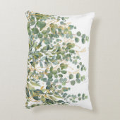 金ゴールドと緑植物ユーカリ葉 アクセントクッション (裏面(縦))