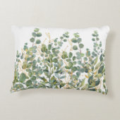 金ゴールドと緑植物ユーカリ葉 アクセントクッション (裏面)