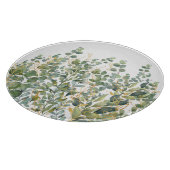 金ゴールドと緑植物ユーカリ葉 カッティングボード (角)