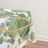 金ゴールドと緑植物ユーカリ葉 テーブルクロス (インサイチュ)