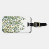 金ゴールドと緑植物ユーカリ葉 ラゲッジタグ (正面横)