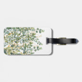 金ゴールドと緑植物ユーカリ葉 ラゲッジタグ (裏面横)