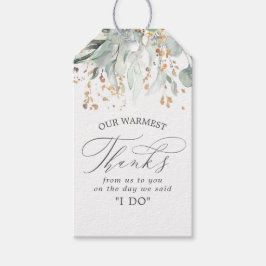 金ゴールドと緑結婚園ありがとう ギフトタグ