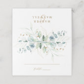 金ゴールドと緑結婚植物パーソナライズされた プレイスカード (外部開封)