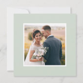 金ゴールドと緑結婚植物写真 サンキューカード (裏面)