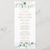 金ゴールドと緑結婚植物式 プログラム (裏面)