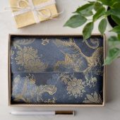 金ゴールドと花が紫色のデコパージュに 薄葉紙 (ギフト)