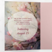 金ゴールドと花キンセアニェラ 三つ折り招待状 (内部最初)