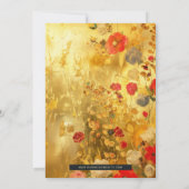 金ゴールドと花結婚式招待状 招待状 (裏面)