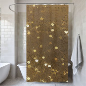 金ゴールドと茶色のシークインシャワーカーテン シャワーカーテン