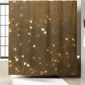 金ゴールドと茶色のシークインシャワーカーテン シャワーカーテン