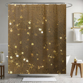金ゴールドと茶色のシークインシャワーカーテン シャワーカーテン