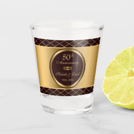 金ゴールドと茶色のダイヤモンドの形状 ショットグラス