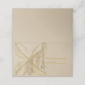 金ゴールドと茶色の割れ目のある紙名札 プレイスカード (外部開封)