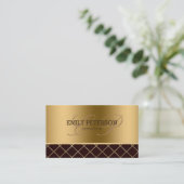 金ゴールドと茶色の幾何学的デザイン 名刺 (スタンド正面)