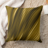 金ゴールドと茶色の抽象芸術波 クッション (ブランケット)