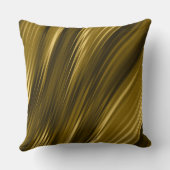 金ゴールドと茶色の抽象芸術波 クッション (裏面)