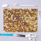 金ゴールドと茶色の星模様 薄葉紙 (クラフト)