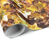 金ゴールドと茶色の星 ラッピングペーパー (ロールコーナー)