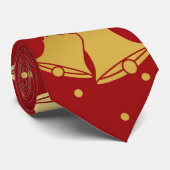 金ゴールドと赤いクリスマスベル ネクタイ (ロール)