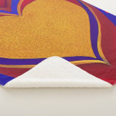 金ゴールドと赤いハートシェルパブランケット シェルパブランケット (3/4)