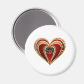 金ゴールドと赤いハート マグネット (正面/裏面)