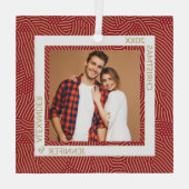 金ゴールドと赤い写真 ガラスオーナメント (裏面)