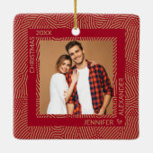 金ゴールドと赤い写真 セラミックオーナメント (裏面)