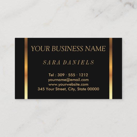 金ゴールドと赤い唇を持つメイクアーティスト紙吹雪 名刺 (裏面)