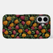 金ゴールドと赤い果実のパターン Case-Mate iPhoneケース (裏面 (横))