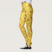 金ゴールドと赤い色のレギュエレガントー レギンス (左)