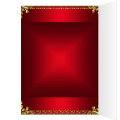 金ゴールドと赤い表配置カードとメニュー (内側 (左))