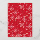 金ゴールドと赤のジオメトリックスター縁どクリスマスフォト 箔招待状 (裏面)