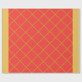 金ゴールドと赤のラッピング紙 ラッピングペーパー (フラット)