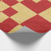 金ゴールドと赤の正方形 ラッピングペーパー (角)