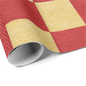 金ゴールドと赤の正方形 ラッピングペーパー (ロールコーナー)