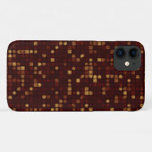 金ゴールドと赤の点と正方形のパターン Case-Mate iPhoneケース (裏面(横))