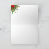 金ゴールドと赤の結婚クリスマスの写真 サンキューカード (内部)