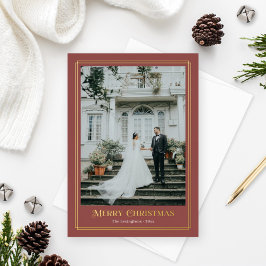 金ゴールドと赤の装飾写真縁ど 箔シーズンカード