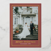 金ゴールドと赤の装飾写真縁ど 箔シーズンカード (正面)