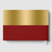 金ゴールドと赤パーソナライズされた結婚の ゲストブック (裏面)