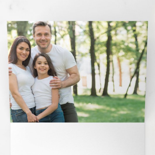 金ゴールドと赤フローラの果実のクリスマスフォト数々のー 三つ折りクリスマスカード (内部最初)