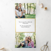 金ゴールドと赤フローラの果実のクリスマスフォト数々のー 三つ折りクリスマスカード (内部)