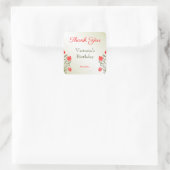 金ゴールドと赤フローラエッチングありエレガントと スクエアシール (バッグ)