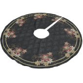 金ゴールドと赤フローラ ブラッシュドポリエステルツリースカート (アングル)