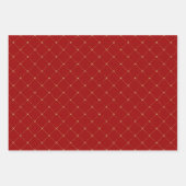 金ゴールドと赤ラッピング紙フラットシートセット3 ラッピングペーパーシート (正面)